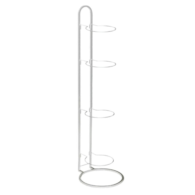 Metal Basketball Football Rack Stand with 4 Tiered for Sports Equipment Storage