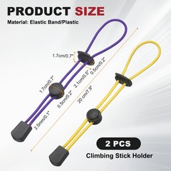 Climbing Stick Holder, Backpack Hiking Pole Ropes 8 Inch & 2 Pcs & Yellow/Purple