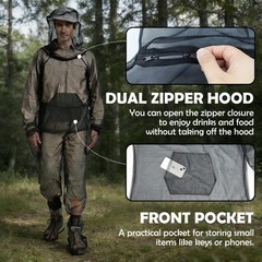 Mosquito Suit with Hood Insect Bug Proof Net Mesh Clothing for Men Women Outdoor