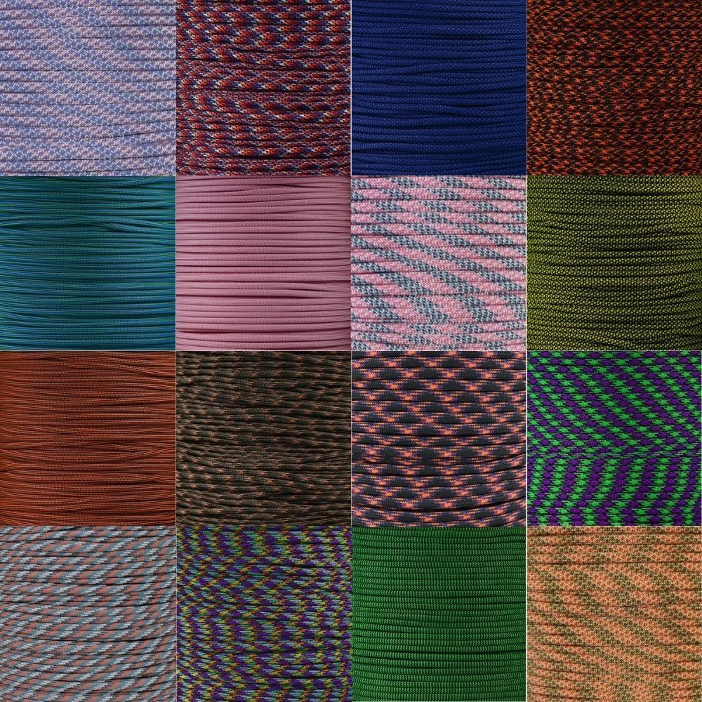 Made in USA 550 Paracord Parachute Cord Spec Type III 7 Strand Core 100 Feet