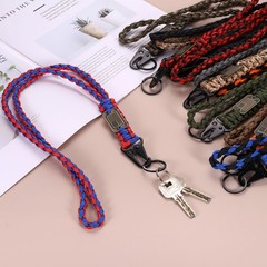 2Pcs Paracord Lanyard, Strong Lanyard with USA Flag, Blue