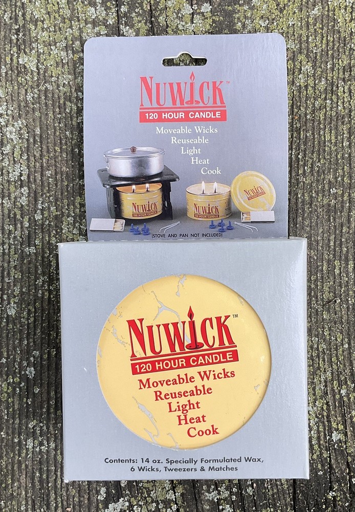 NUWICK Large 120 Hour Candle Moveable Wicks Reusable Light Heat Cook