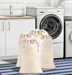 COTTON CRAFT Extra Large Laundry Bags -4 Pack Bag / 4 Pack, Beige