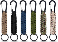 6 Pack Paracord Keychain with Carabiner Braided Lanyard Key Chain Paracord Carab
