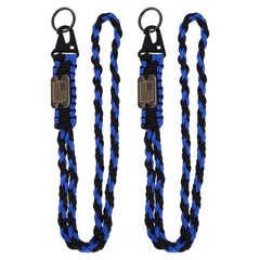 2Pcs Paracord Lanyard, Strong Lanyard with USA Flag, Blue