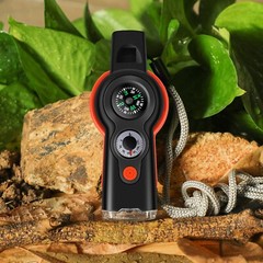 7-in-1 Emergency Survival Function Whistle, Outdoor Multifunctional Tool Safe…