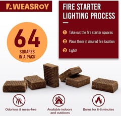 Water Resistant Fire Starter Squares – Quick Ignition for Indoor and Outdoor Use