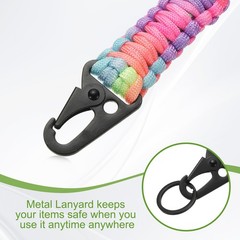 Paracord Lanyard, 550 Heavy Duty Keychain Lanyard (3 Pack, Light Colorful)
