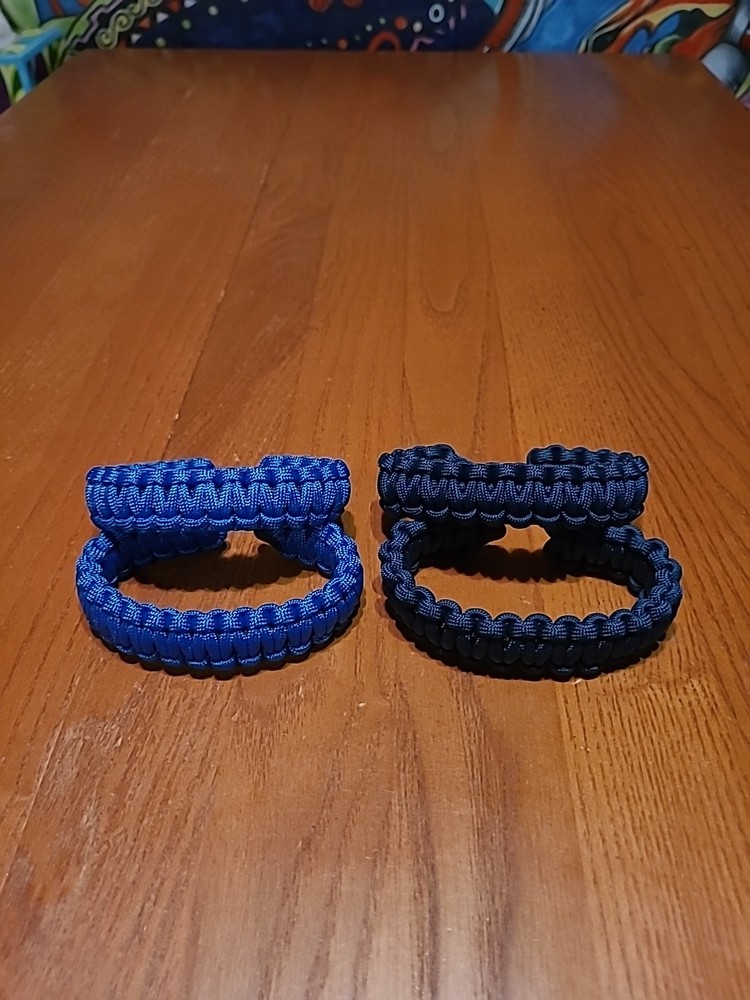 8″ Paracord Bracelet With Copper Wire Core – 4 Pack – Blue & Navy
