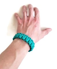 Paracord Bracelet 550 Black Tactical 3/8″ Buckle (Teal) Hand Made