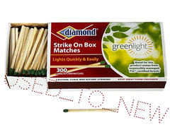 Diamond Greenlight FSC Certified 100% Wood Large Kitchen Matches, 300 ct/pack