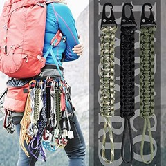 3 Pcs 9 Inch 550 Paracord Keychain Braided Black, Green, Camouflage Green