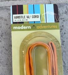 Vintage 2004 Modern Adventures Metal Emergency Whistle w Cord NOS Camping Hiking