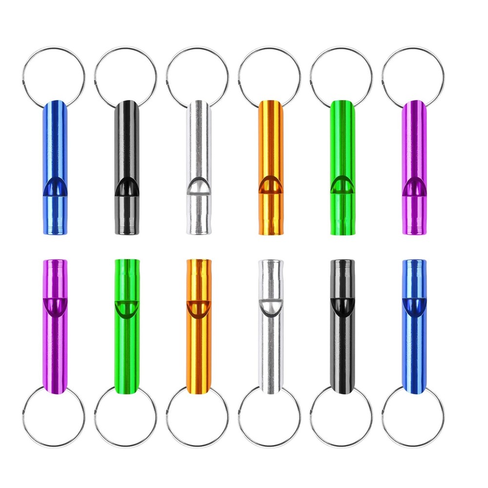 MIDELONG 12 pcs Emergency Whistle with Key Chain, Aluminum Extra Loud Safety …