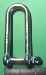 Stainless Steel 316 Long D Shackle, 3/8 10mm, Marine Grade, Heavy Duty