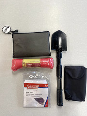 Camping Scouting Essentials Gear Bundle – Paracord, Rainjacket, Shovel, Dunk Bag