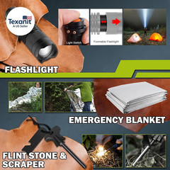 Survival Kit 17 in 1, Survival Gear and Supplies for Adult Teen Men, Survival Ca