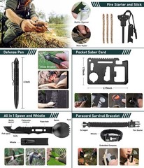 262PCS Survival Kit First Aid Emergency Gear Bug Out Bag Camping Set