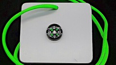 EMERGENCY SIGNAL MIRROR / COMPASS COMBO WITH CORD/MADE IN THE USA