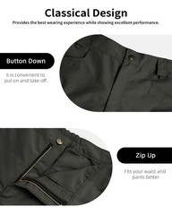 whox Mens Cargo Shorts Tactical Hiking Waterproof Outdoor XX-Large, Darkgrey