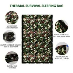 Bivvy Camouflage Emergency Sleeping Bag Thermal Survival Camping Hiking Outdoor