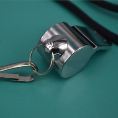 Metal Referee Whistle With Black Lanyard for Training Emergency Survival Coaches