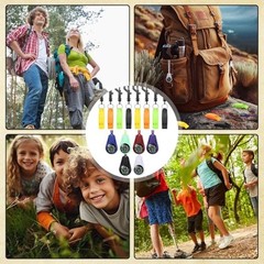 Relaxweex 24 Pcs Compass and Whistle Sets for Kids 12 Mini Hiking Pocket