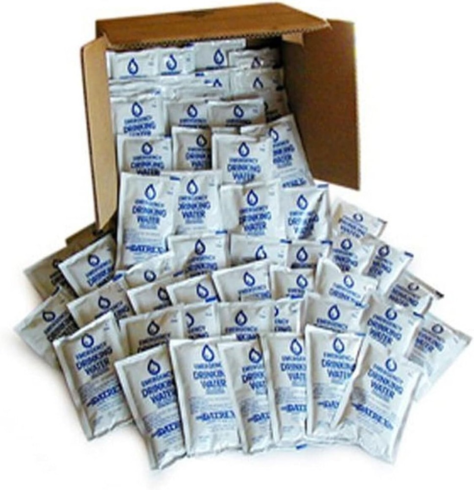 Emergency Purified Water Pack Of 64 Sachets 5 Year Shelf Life Survival Kit