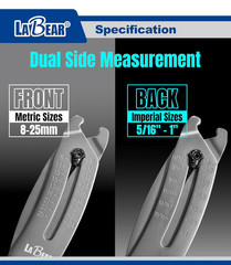 LABEAR Bolt Size Finder Tool Keychain, SAE and Metric 5/16 Inch to 1 Inch 8 to 2