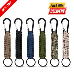 6 Pack Paracord Keychain with Carabiner Braided Lanyard Key Chain Paracord Carab