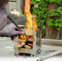 2pcs Portable Emergency Fire Starter Stainless Steel Blow Fire Tube Fire Tools