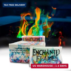 Enchanted Flames Pack of 12 Fire Changing Color Packets for Campfires, Fire Pits