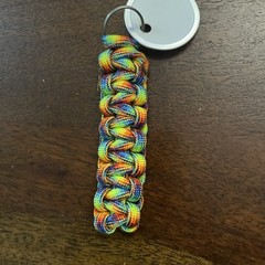 Rainbow Paracord Key Tag
