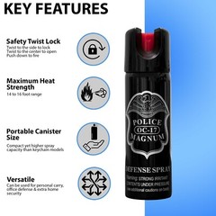 3 Police Magnum pepper spray 3 ounce Twist Lock Safety Personal Defense Security