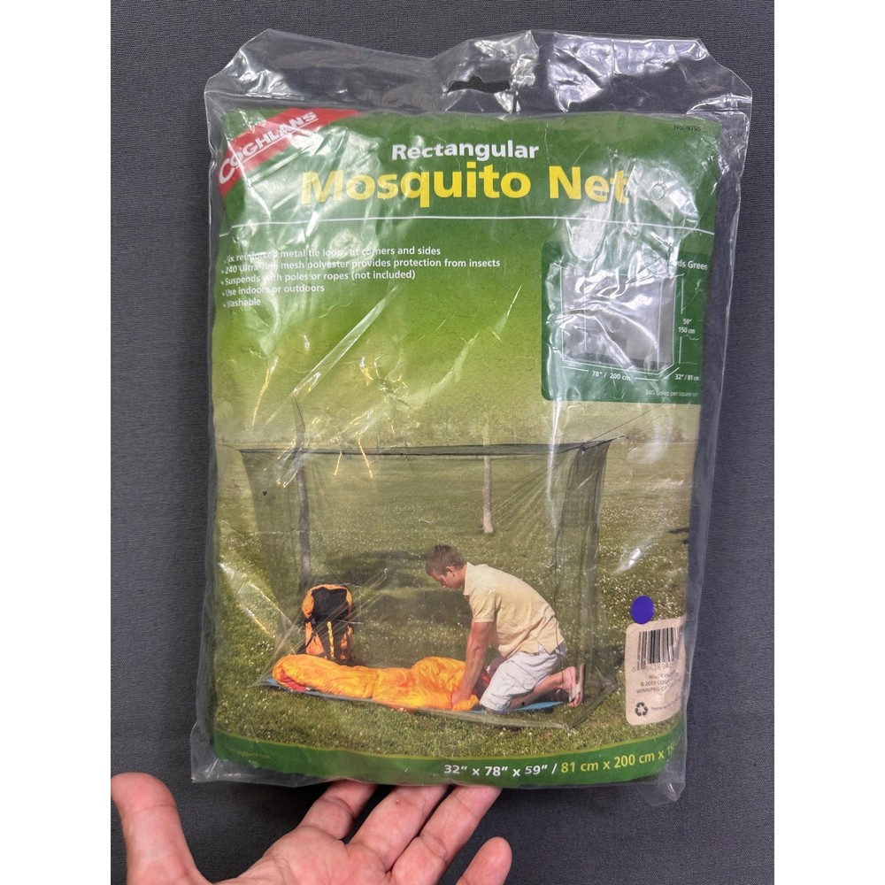 Coghlan’s Rectangular Mosquito Net 9755 Backwoods Green Camping Mesh 32x78x59