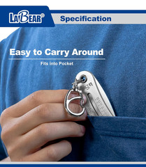 LABEAR Bolt Size Finder Tool Keychain, SAE and Metric 5/16 Inch to 1 Inch 8 to 2
