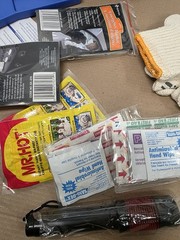 Roadside Emergency Survival Kit FirstAid, Handwarm, Flashlight, Blanket, Candles