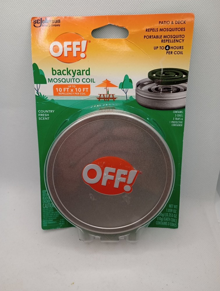 Off Backyard Mosquito Coil Repels Up to 4 Hours Country Fresh Scent NEW Camping