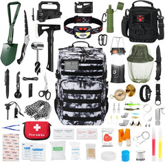 Survival Gear Set with First Aid Kit and Large Camping Backpack for Outdoor