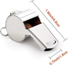 Lightweight Stainless Steel Whistles – 2-Pack with Lanyards for Hands-Free Use