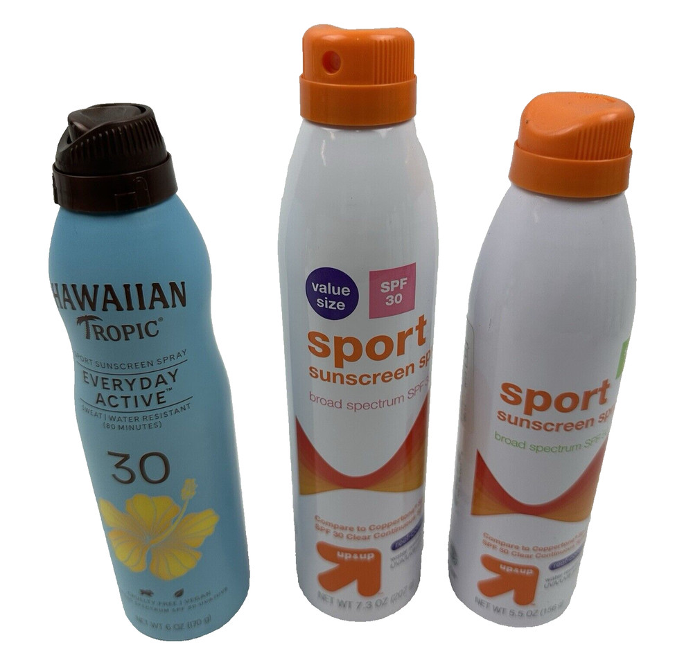 (3) Sunscreen Sport Spray SPF 30/50 7.3 oz Cans Up & Up