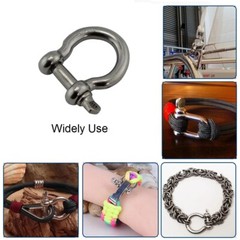 Stainless Steel D Bow Anchor Shackle Screw Pin Parachute 550 Paracord Bracelet