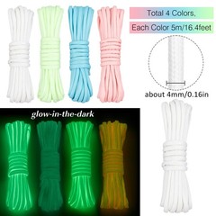 20m 4 Colours In The Dark Fluorescent Paracord Parachute Cord 4mm Light Up…