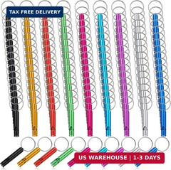 120 Pieces Aluminum Emergency Whistle, Kids Safety Whistle With Keychain, Whistl