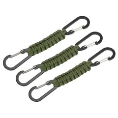 Paracord Keychain Aluminum Paracord Lanyard Key Chain – (3 Pack, Navy Green)
