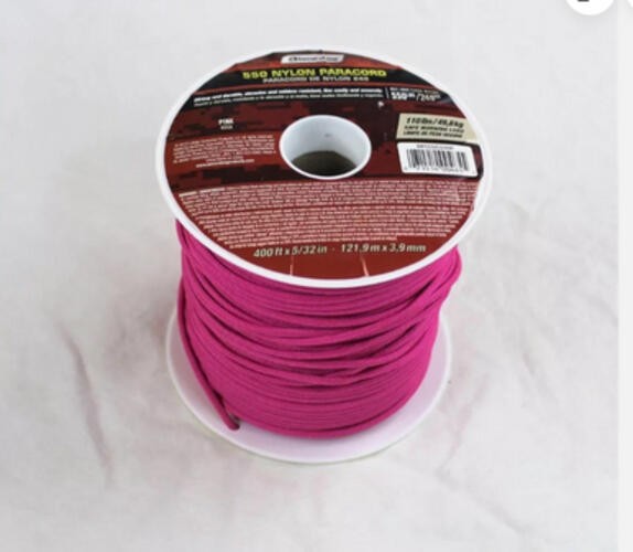 Wellington Cordage NPC5503240T Paracord, Pink, 5/32″ x 400′