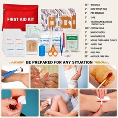 294 Pcs Survival Gear Kit with Molle Bag, First Aid, Emergency Tent for Hiking,