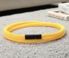 Men’s Double-Layer Survival Bracelet, Yellow, 4 mm / 19.5 cm