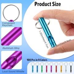Sibba 100 Pcs Emergency Whistle Survival Loud with Keychain Rescue Signaling
