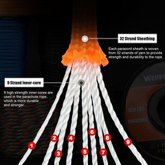WEREWOLVES 650lb Paracord/Parachute Cord 9 Strand Paracord Rope Spools